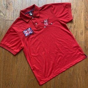 The Rolling Stones Red Golf Polo Shirt Medium